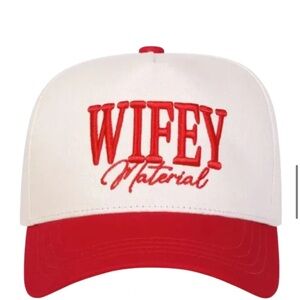 Red and White 'Wifey Material' Cap